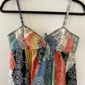 BCBG MaxAzria Silk Babydoll Patchwork Dress